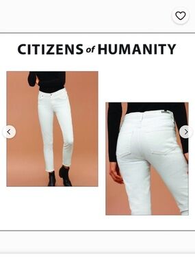 Citizens of Humanity White rocket crop high-rise skinny jeans